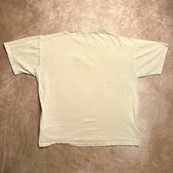 Vintage 90s Jerzees Best Dad Embroidered T-Shirt Tan Novelty Distressed Casual - Picture 3 of 7
